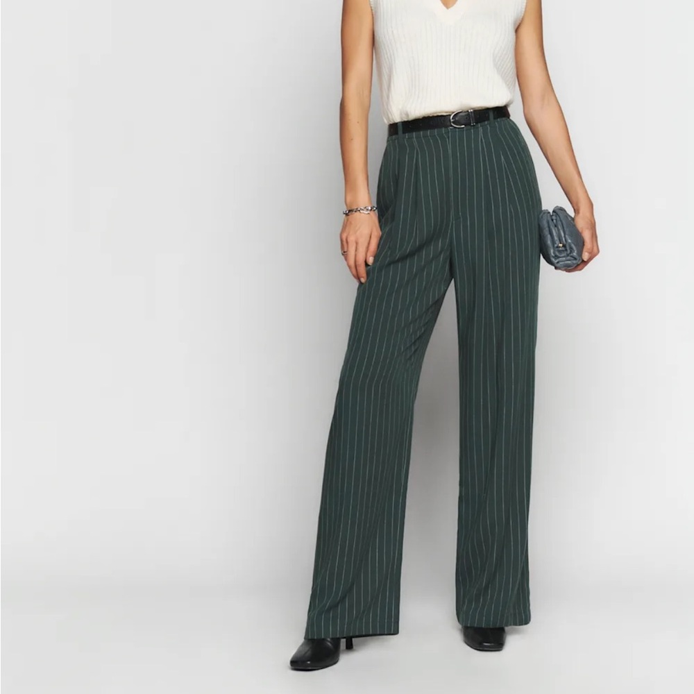 Reformation Petites Mason Pant Sycamore Stripe - Size 0P